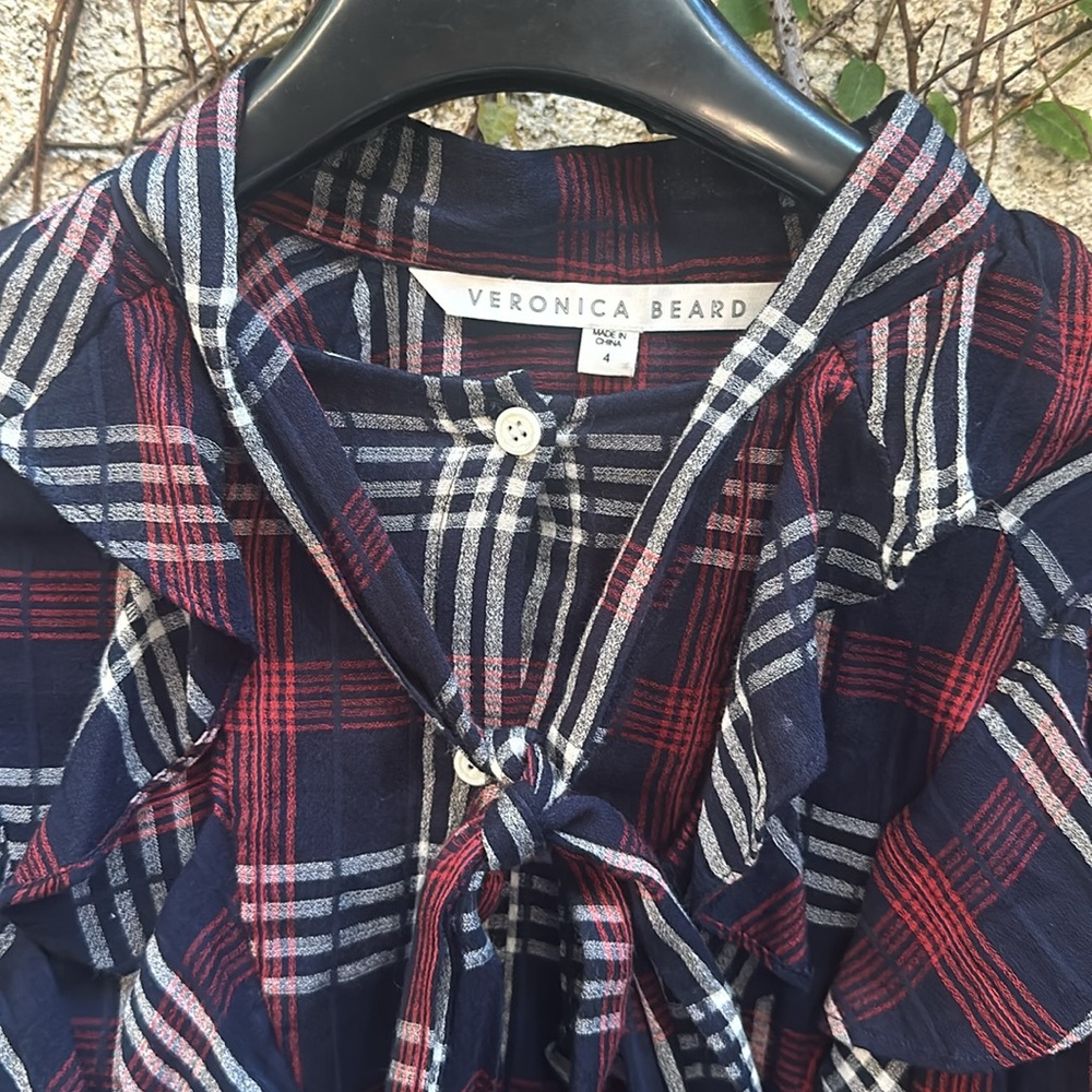 Veronica Beard Finley Ruffle Tie Top - Picture 4 of 9